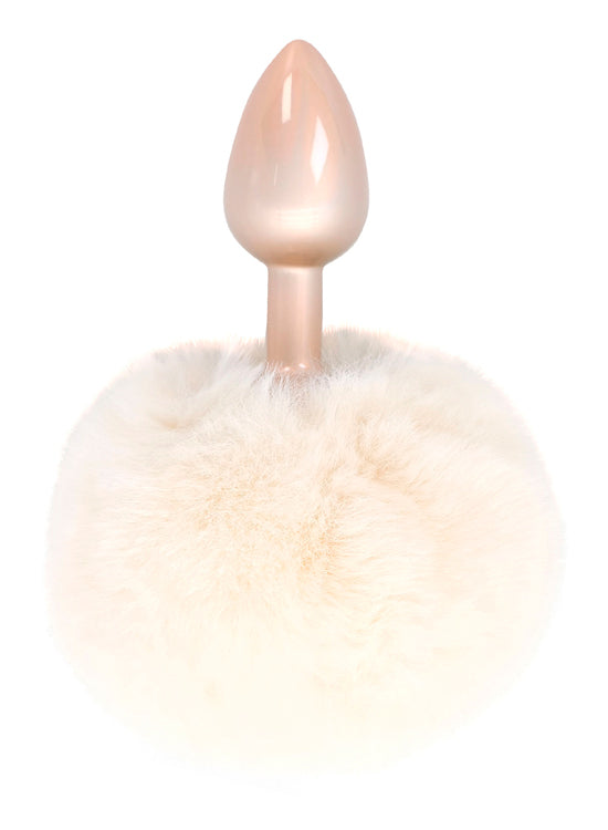 Plug Anal De Metal - Rabinho De Coelho Bege 6cm