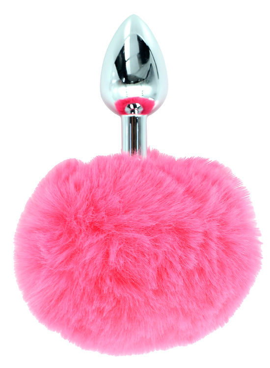 Plug Anal De Metal - Rabinho De Coelho Rosa 6cm