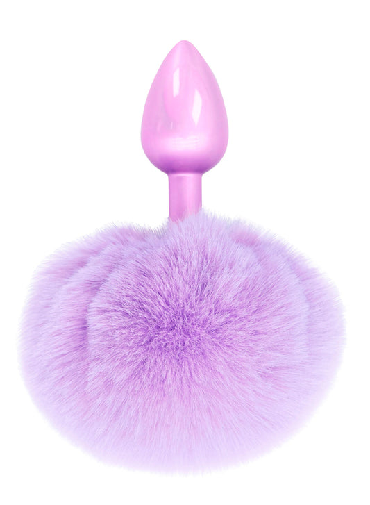 Plug Anal De Metal - Rabinho De Coelho Roxo 6cm